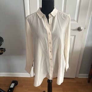 Eileen Fisher Cream Button-Down Shirt